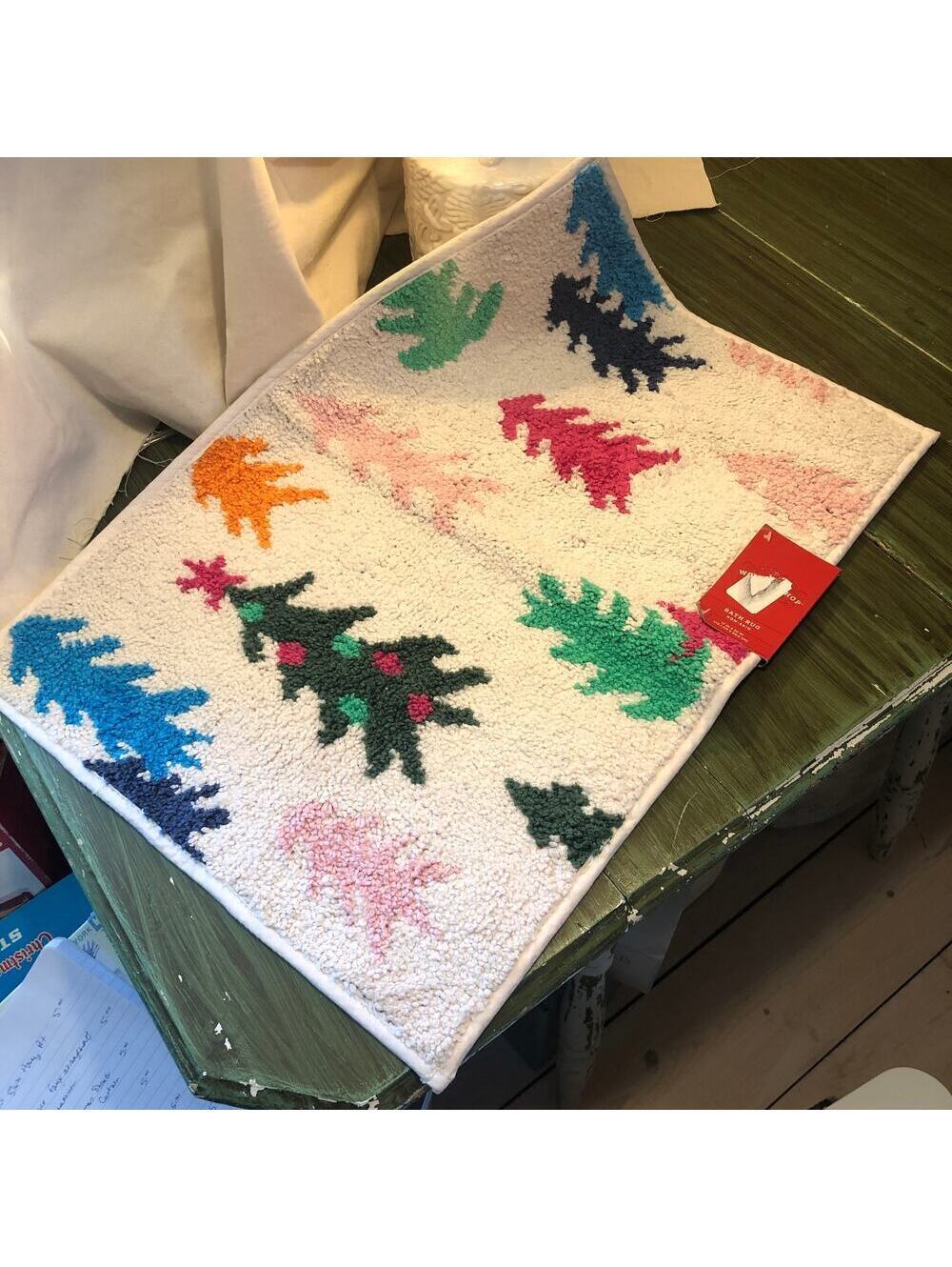 Wondershop NEW Multicolor Christmas Tree Bath Rug 17x24